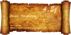Auer Szabina névjegykártya